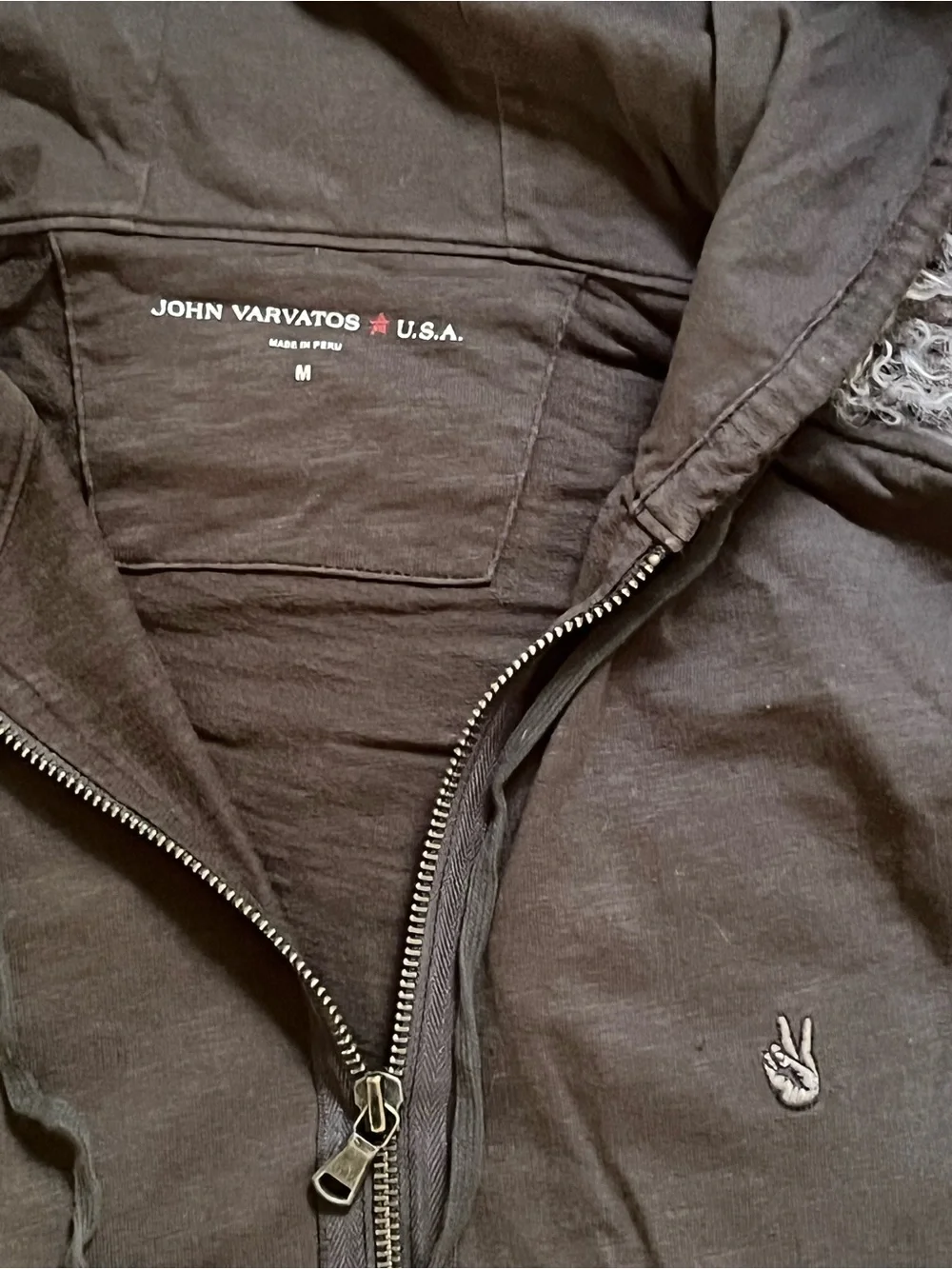 John Varvatos Men's Deep Army Green Zip-Up Hoodie